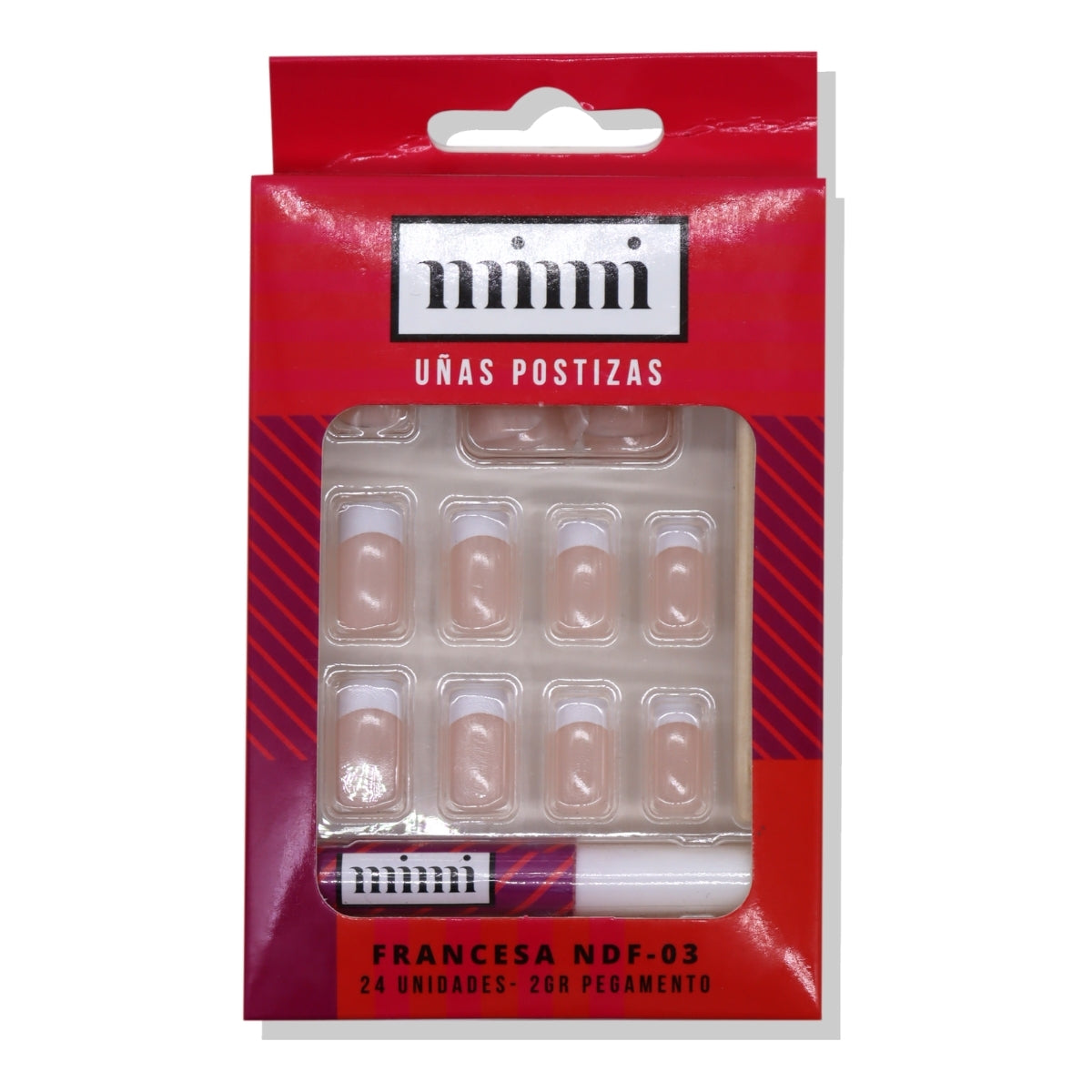 Uñas Postizas Manicure Francesa Con Pegamento Mimi