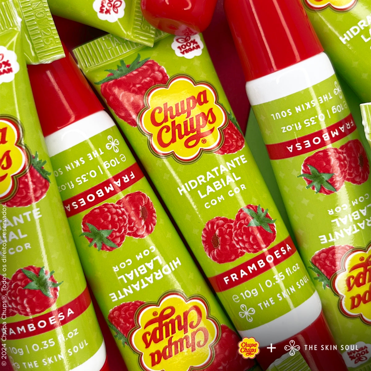 Bálsamo Labial Hidratante Frambuesa Chupa Chups