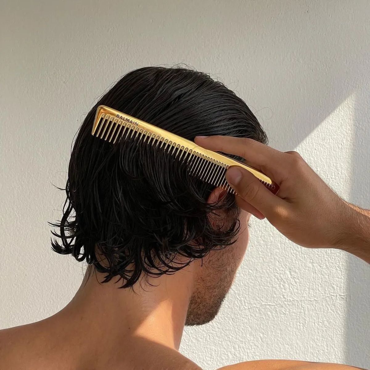 Peineta Corte Gold Logo 14K Balmain