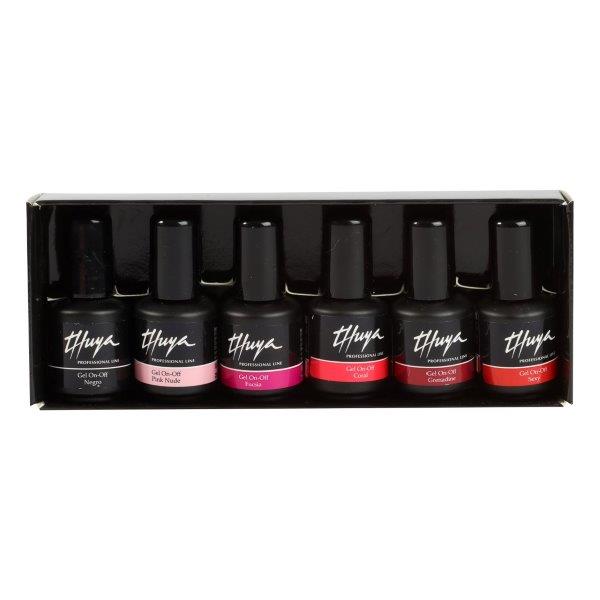 Kit Esmaltes Permanentes Metalizados 7 ml Gel On Off Stars Thuya