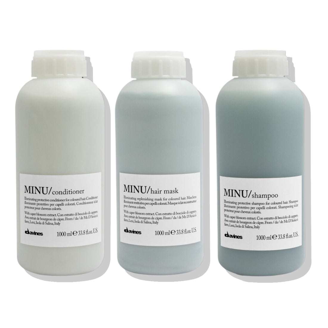 Pack Shampoo + Acondicionador + Máscara 1 litro Minu Davines