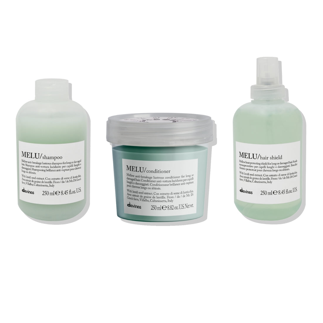 Pack Shampoo + Acondicionador + Termoprotector Melu Davines