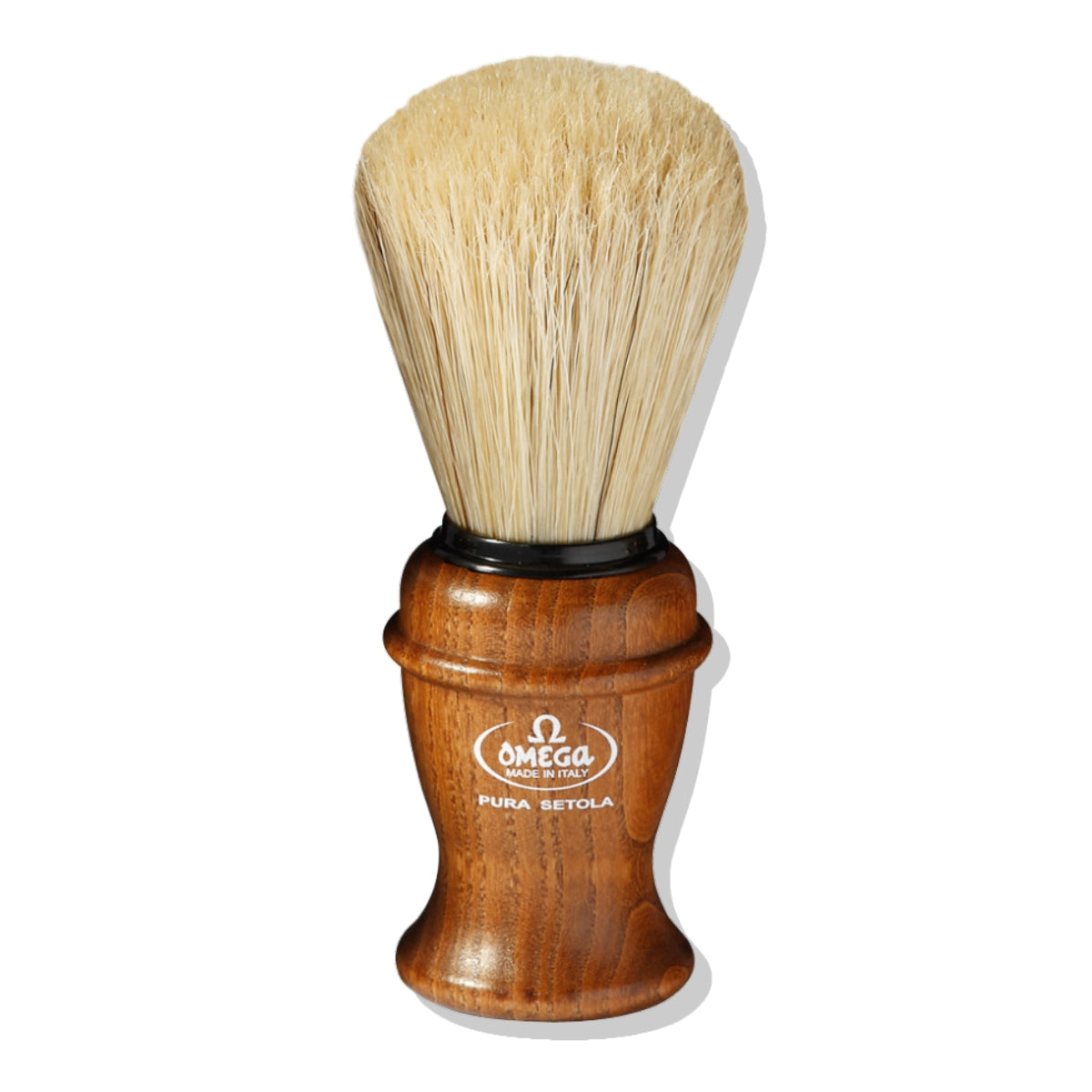 Hisopo De Afeitar Cerdas De Jabalí Mango De Madera Omega - Único