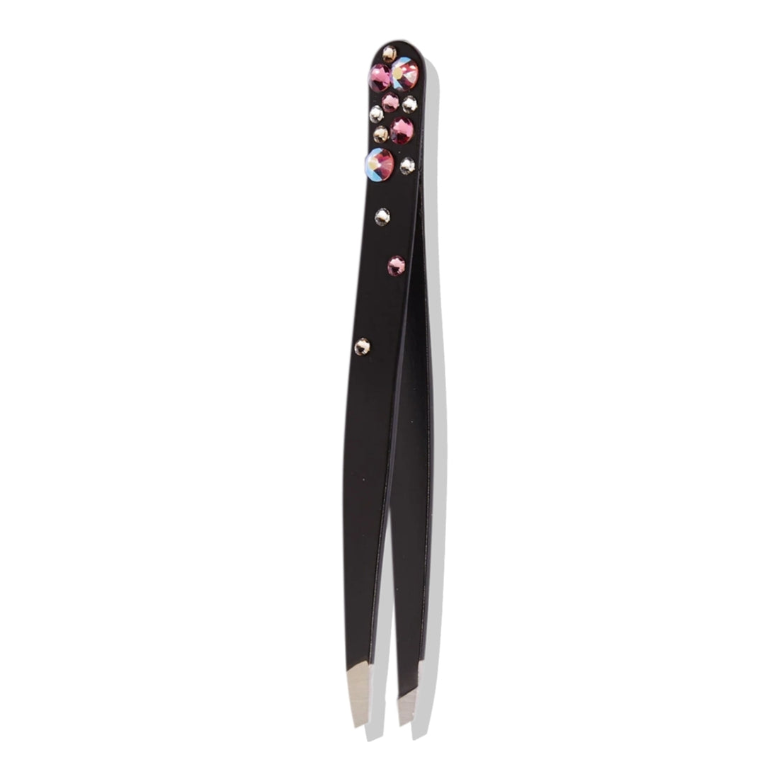 Pinza Cejas Slant Negra Con Cristales Mimi