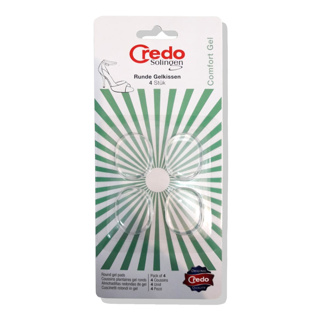 Almohadilla Para Calzado Redonda Gel 4 Piezas Credo