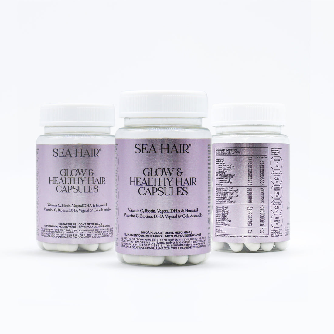 Vitamina Capilar Biotina 180 Cápsulas Sea Hair