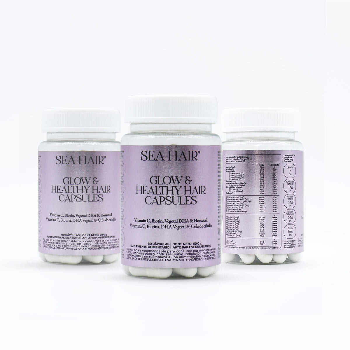 Vitamina Capilar Biotina 180 Cápsulas Sea Hair