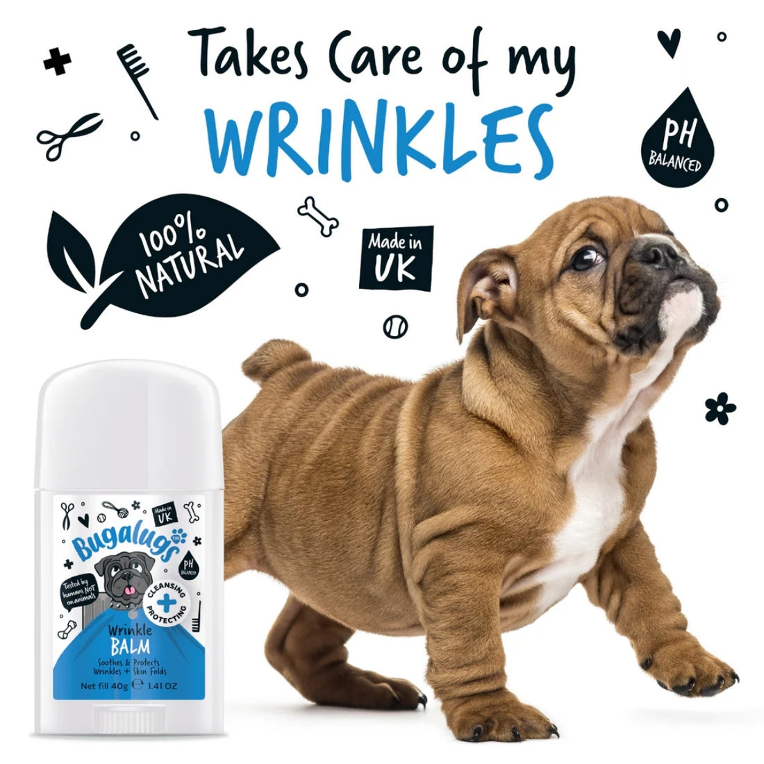 Bálsamo Mascotas Antibacteriano Pliegues y Arrugas Wrinkle Bugalugs