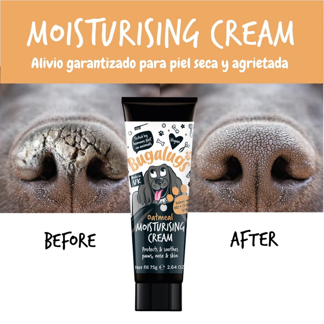 Crema Mascotas Calmante Avena Bugalugs