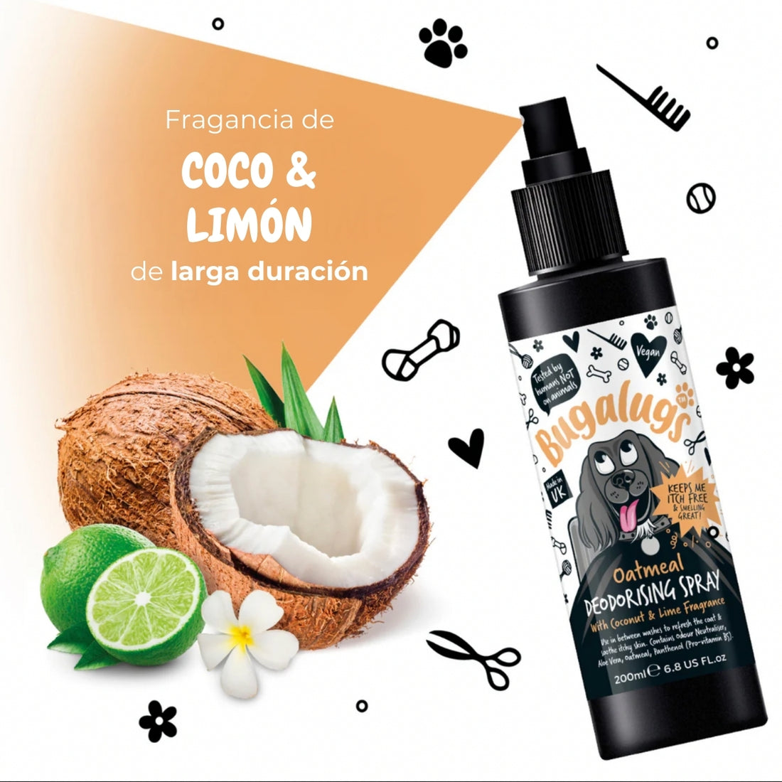 Desodorante Mascotas Calmante Picazon Avena Bugalugs