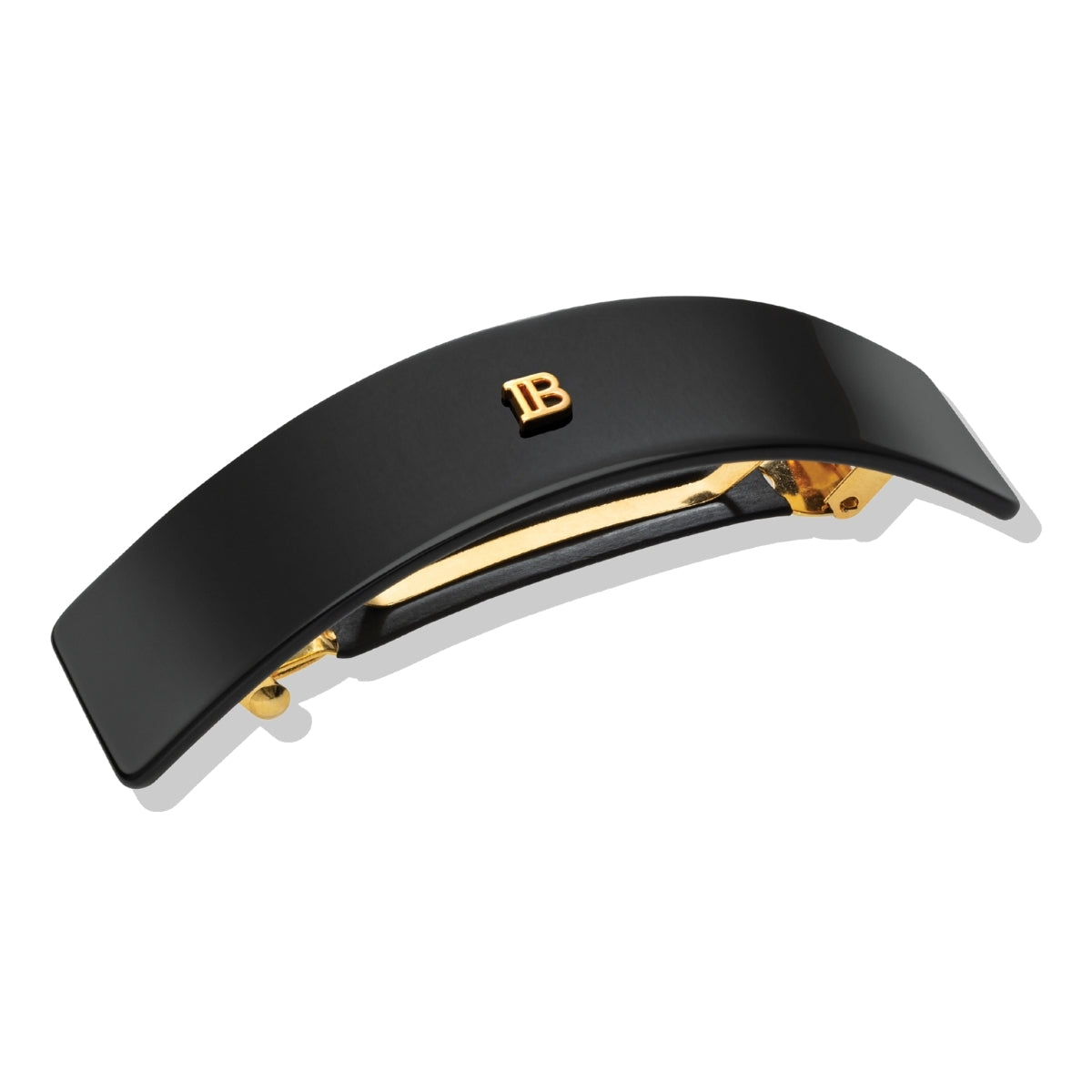 Barrette Black L Logo 18K Balmain